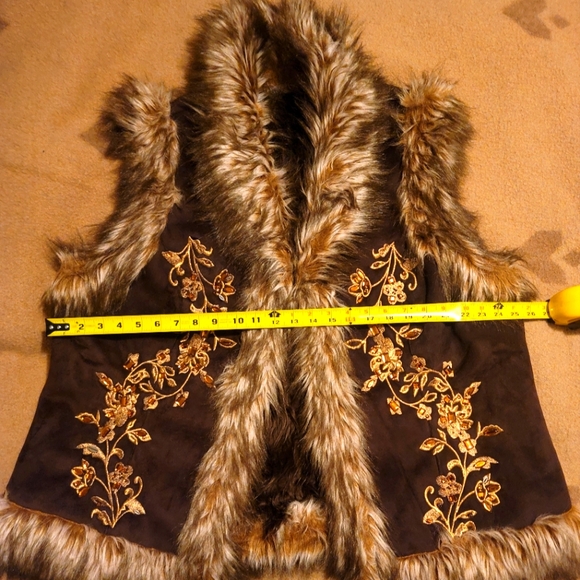 Brown Faux Fur Vest International Concepts Warm Confortable.2X - Picture 2 of 8
